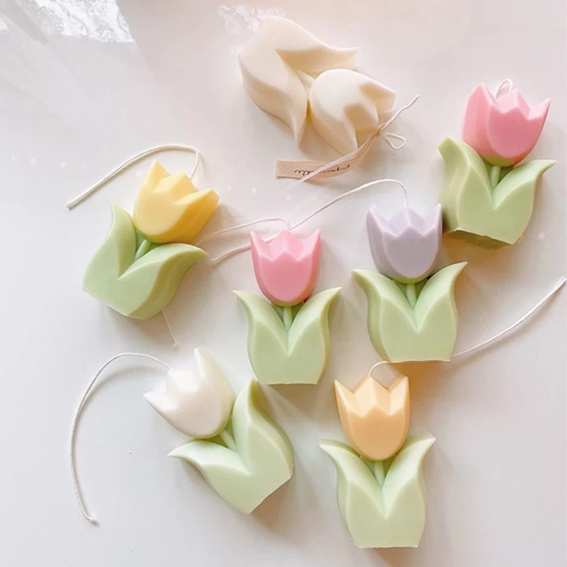 3D Tulip Flower DIY Mold Handmade Silicone Soap Making Mould Candle Soap Mold