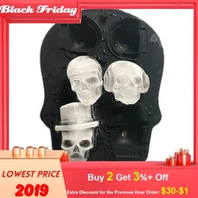 Силиконовая форма на Хеллоуин череп 6 отверстий лоток для льда Силиконовые замороженные кубики льда вечерние домашние конфеты плесень кухонные гаджеты Moldes De Silicona