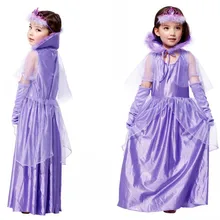Косплэй Детский костюм для вечеринок Белоснежное платье принцессы для маленьких девочек, для выступлений на сцене Костюмы лодыжки-Длина милые платья фиолетового цвета