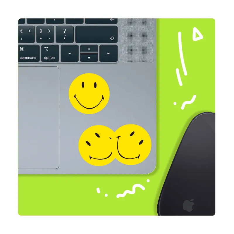 10 Pcs Mini Sticker Smiling Face Stickers Waterproof PVC Expression Stickers Toys laptop Pitcher Bottle Luggage Moble Decorate