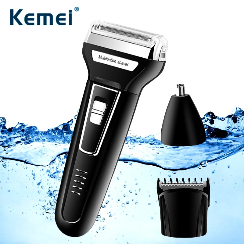 

kemei Men 3 in1 Washable Rechargeable Electric Shaver Electric Shaving Beard Machine Razor Rechargeable D40