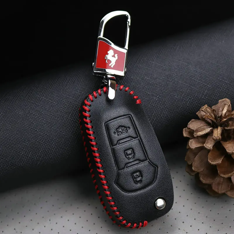 Чехол для автомобильного ключа для Ford Mondeo MK4 MK3 3 4 5 Escort Ecosport Focus Fiesta Transit аксессуары из натуральной кожи брелок держатель
