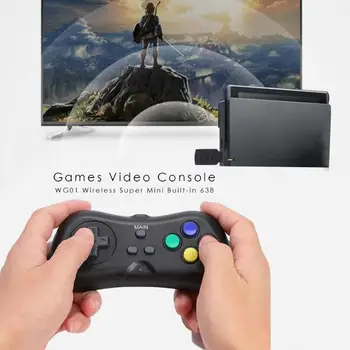 

50pcs WG01 Super Mini TV Video Console Built-in 638 Games game console with 2.4G wireless gamepad