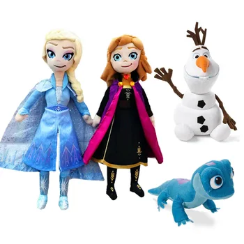 

4 Styles Snow Queen Princess Anna Elsa Plush Doll 2020 NEW Fire Lizard 2 Fever Fire Elves Snowman Olaf Plush Doll For Kid Child