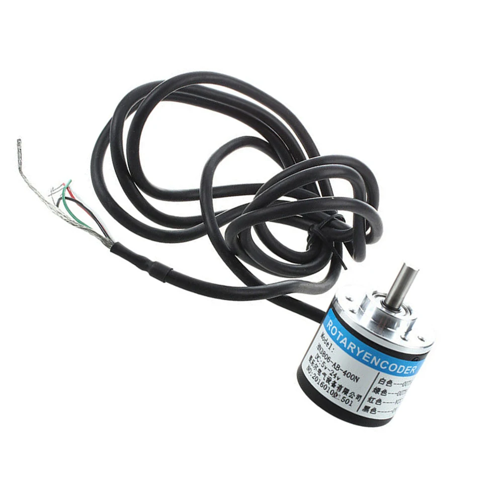 Металлический инкрементный Поворотный энкодер AB 2 фазы 400 P/R DC5-24v с кабелем 1,5 м