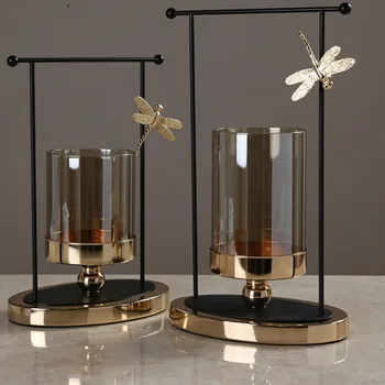 

Nordic light luxury candle holder glass aromatherapy decoration creative romantic dining candlelight dinner props WJ030440