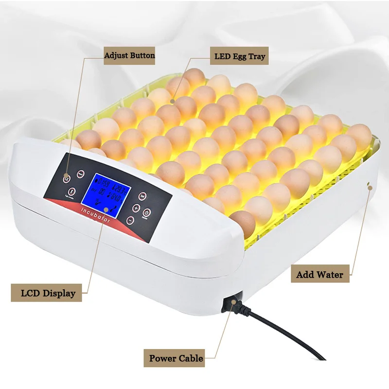 

110V 220V China YZ-56S Eggtester Hatchery Machine LED Screen Chicken Incubator Egg Full Automatic Hatcher Auto Turning for SALE
