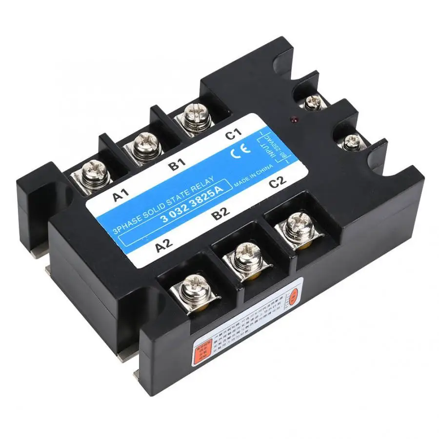 25A/40A/60A/80A/100A трехфазное полупроводниковое реле 80-250VAC Вход SSR3 AC-AC электротехническое оборудование для станков с ЧПУ