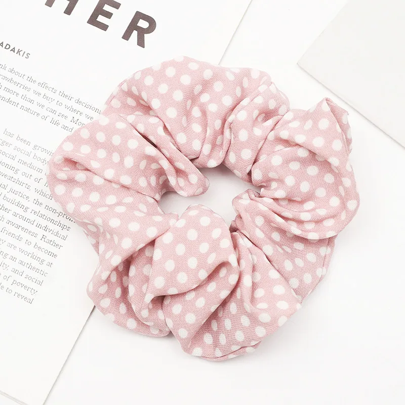 Cute Classic Scrunchie Stretch Headband Dot Plaid Scrunchies Women Elastic Hair Band Girls Hair Ties Striped Hair Accessories hair clips for fine hair Hair Accessories