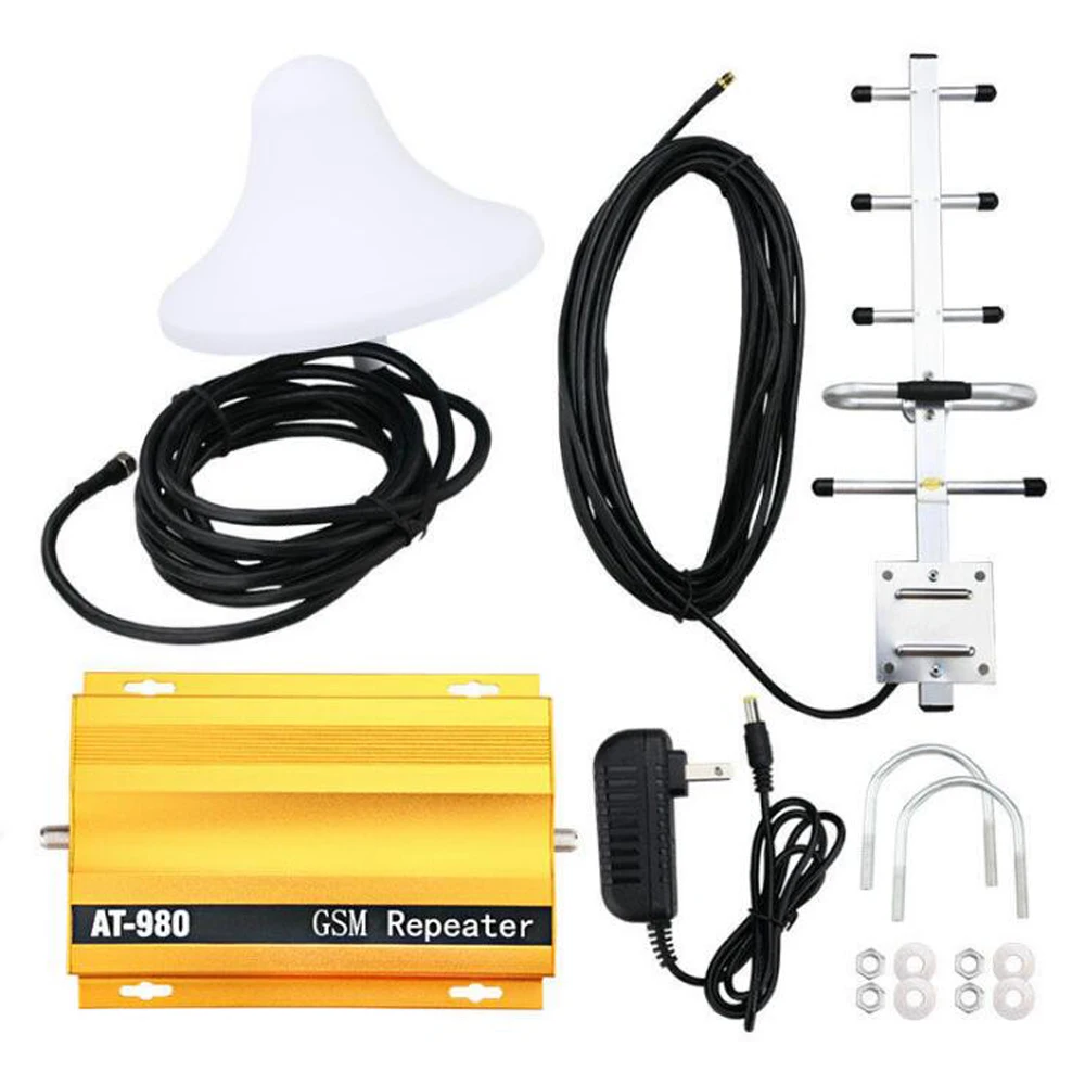 

AT980 Mobile Phone Signal Booster Cell Phone 2G GSM900MHz Signal Repeater for Home Amplifier Complete Set