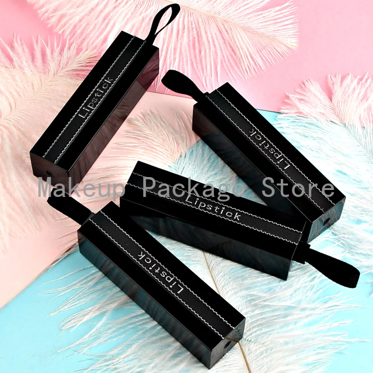 

5/10/20/50PCS Empty12.1mm Black Square Lipstick Tube with silk rubber Cosmetic Lip Balm Refillable Package Container DIY Bottle