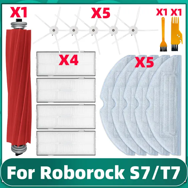 Xiaomi Roborock S7 Max / T7S Plus / G10 Replacement Parts Main Side Brush Hepa Filter Mop Dust Bag Cover Vacuum Cleaner Kits Set Y
