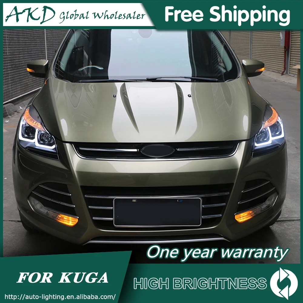 AKD автомобильный Стайлинг для Ford Kuga Escape светодиодный фары 2013- фары DRL Биксеноновые линзы Высокий Низкий Луч парковочная противотуманная фара