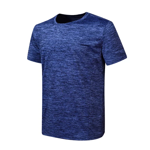 Открытый скалолазание бег спортивный костюм футболка Мужская дышащая влагопоглощающая быстросохнущая Круглый вырез короткий рукав - Цвет: Dark Blue