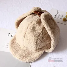 Милые шапки-бомберы для женщин, зимняя шапка, шерстяная зимняя шапка, меховые ушанки, русские утепленные шапки для взрослых