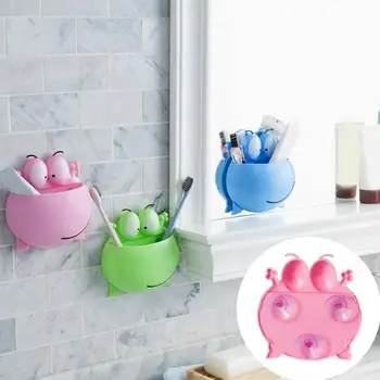 

3pcs Toothbrush Holder Wall Mount Suction Cup Toothpaste Storage Cartoon Rack