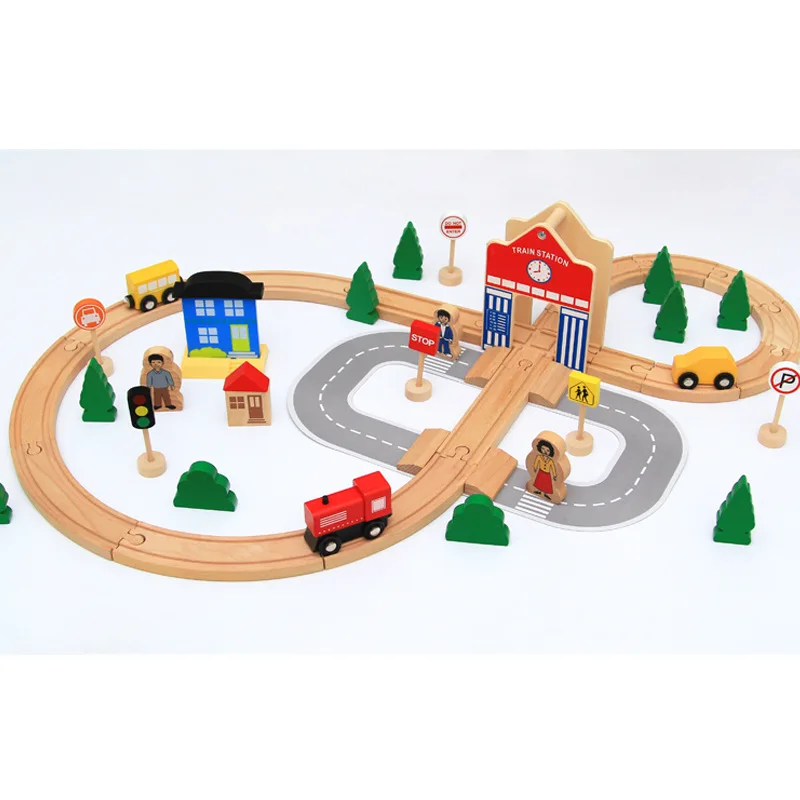 

Mission to Fight Wooden Camera Track 50 Pieces Small 8-Word Camera Track Fight Inserted Small Train Magnetic Camera Track Childr