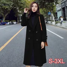 Осенне-зимнее шерстяное пальто для женщин, корейское повседневное женское длинное шерстяное пальто, теплая одежда для женщин, новинка