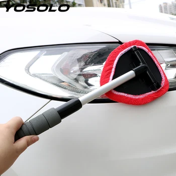 

YOSOLO Telescopic Window Glass Cleaner Microfiber Window Scraping Mist Eliminator Car Window Windshield Cleaning Brush