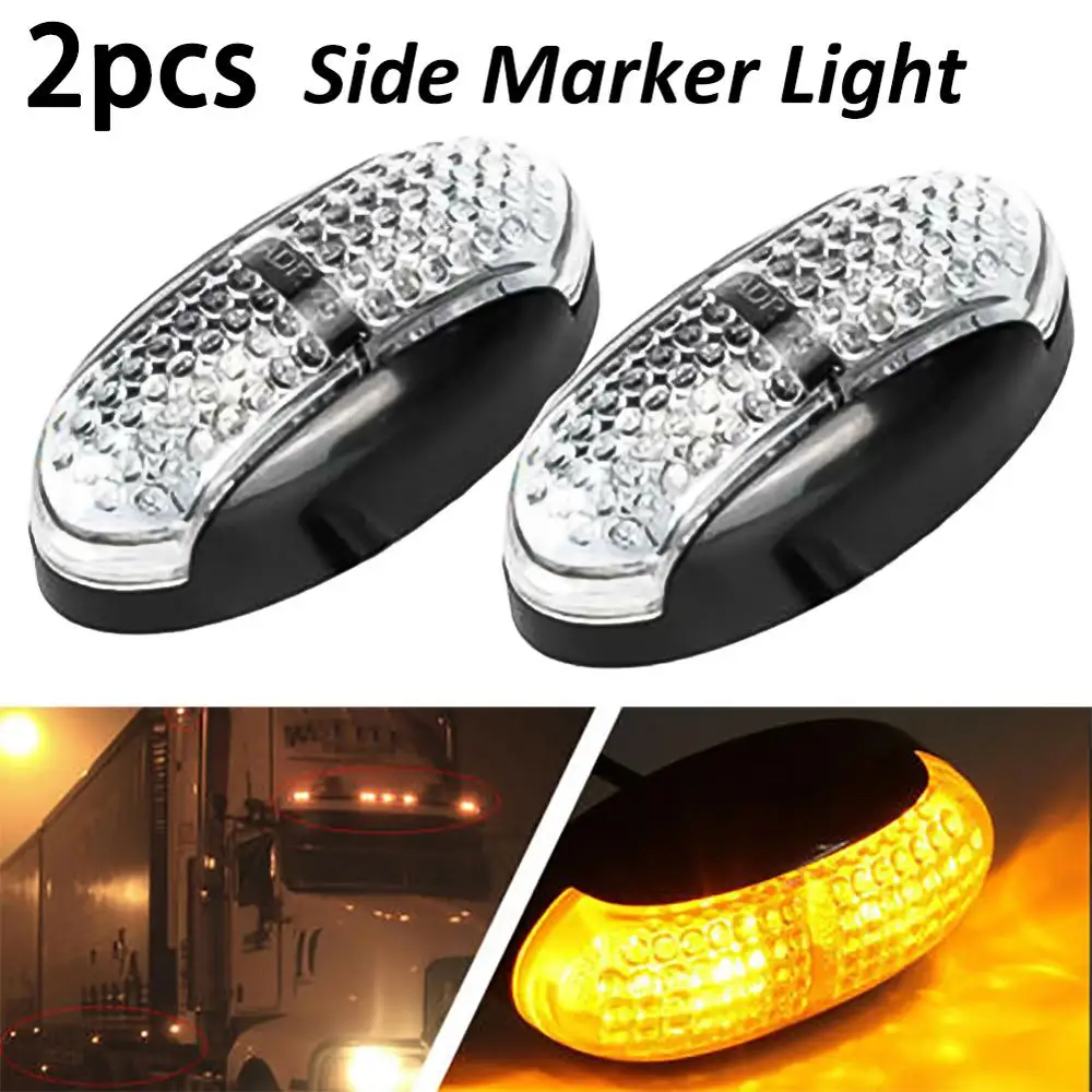 

2pcs 4 LED Amber Side Marker Indicators Light Truck Turn Signal Waterproof Fog Auto Car Headlights Truck Side Light Turn Signal