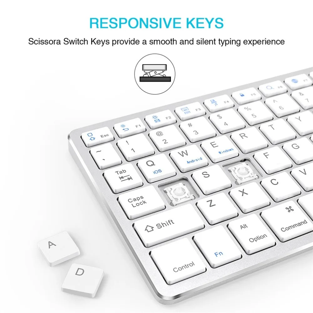 Bluetooth клавиатура перезаряжаемая портативная BT беспроводная клавиатура с номером для ПК ультра маленькие ярлыки и противоскользящий дизайн
