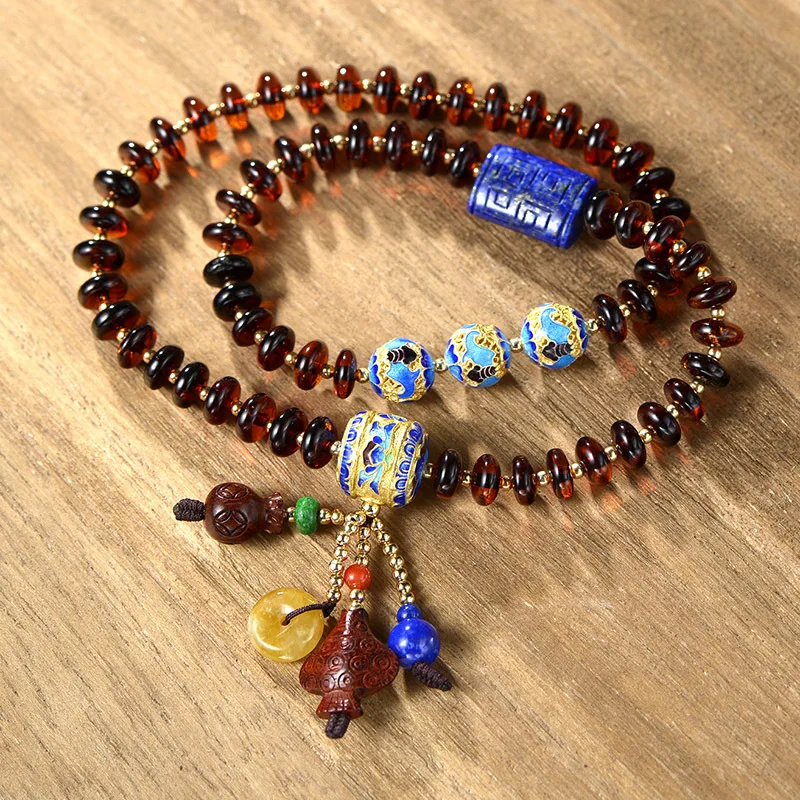 

Starfield Pure Handmade String Beads Bracelet Natural Amber Abacus Beads Tassel Bracelet Factory Direct Wholesale