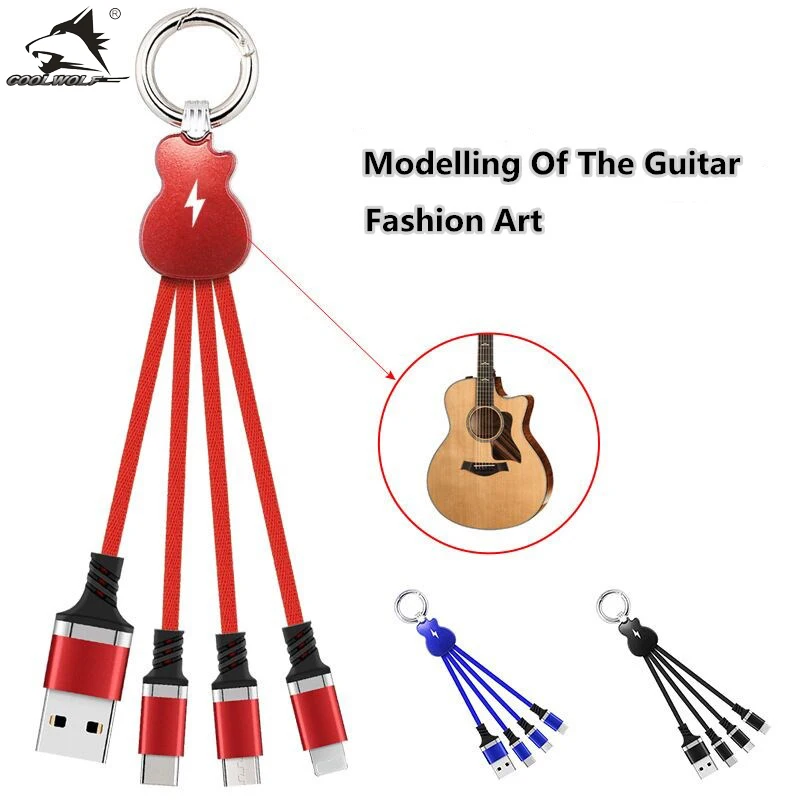 

COOLWOLF Three-in-one Data Cable for iPhone three-head universal type-c fast charging cable micro multifunctional dual-purpose