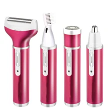 Электрический 4-в-1 гипоаллергенный резак чистая Для женщин зарядка через usb бритва электрическая носа волос триммер для бровей Clipper ноги бритва