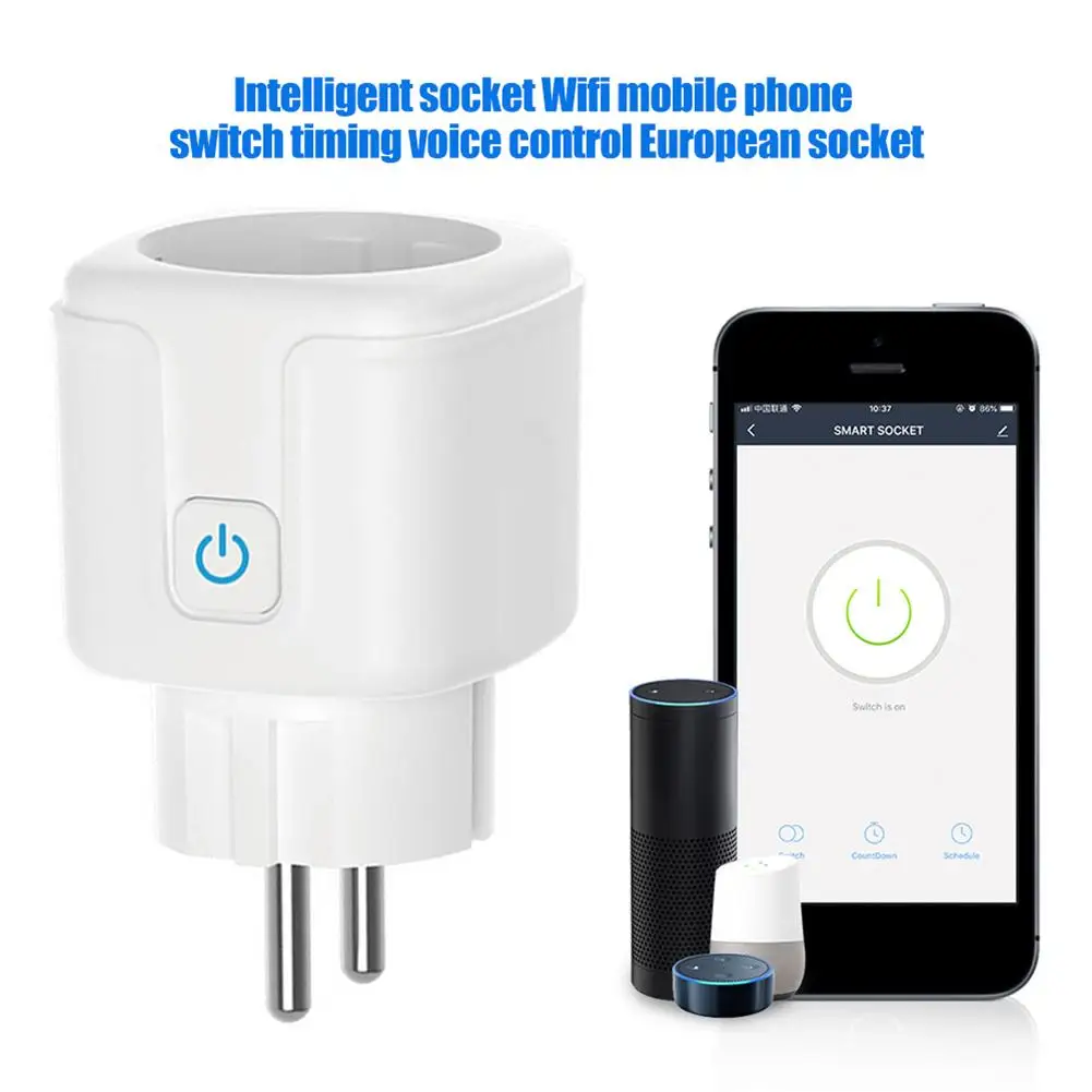 

Universal EU Plug WiFi Connection Remote Control Timing Switch Voice Control Home Smart plug Remote control your home appliances