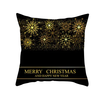 С Рождеством, снежный Лось и кедр, квадратный декоративный чехол для подушки, Рождественский домашний диван, набор подушек, lette, черный чехол для подушки - Цвет: 2