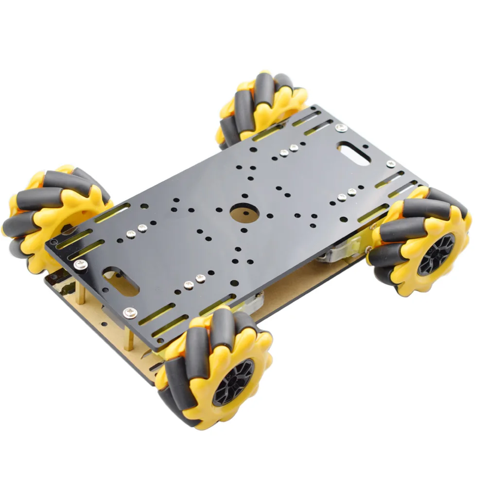 Mini RC Mecanum Wheel Omni Robot Car Chassis Kit with TT Motor for Arduino Raspberry Pi Mixly Scratch Program STEM Toy