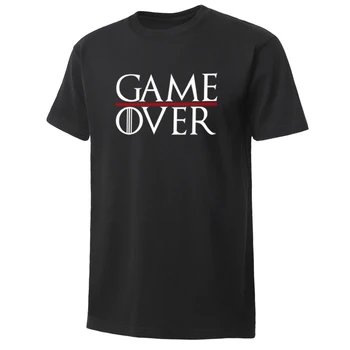 

Movie Game Of Thrones Mens T Shirt Game Over Print Shirt Summer Hot Casual Round Collar Tee 100% Cotton Short Sleeve Unisex Tops