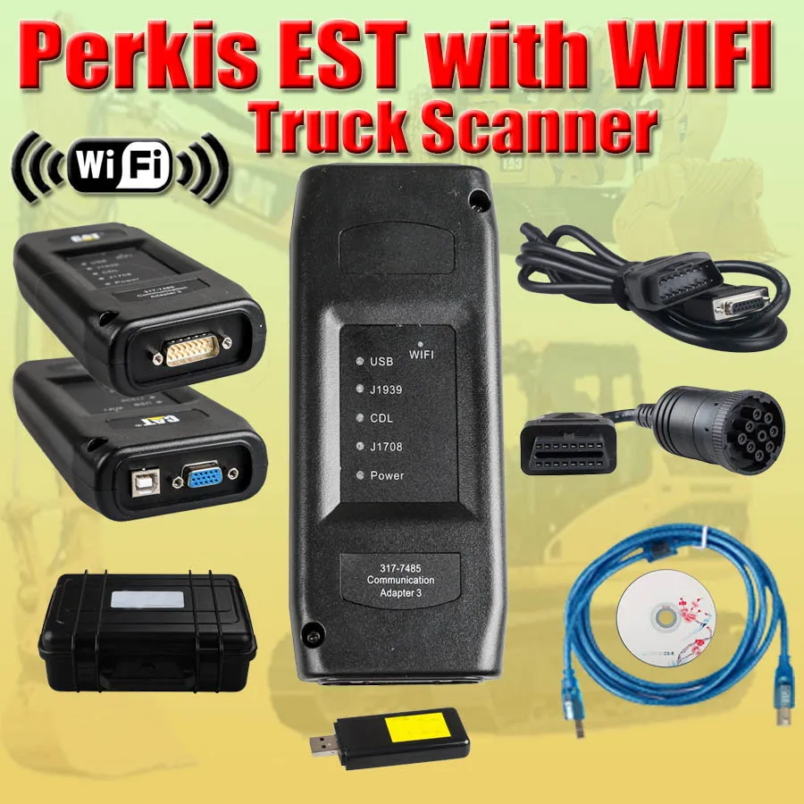 Горячая для Perkins EST электронный Сервис Инструмент CA3 грузовик сканер OBD2 Диагностический может до 2018а версия - Цвет: WIFI version