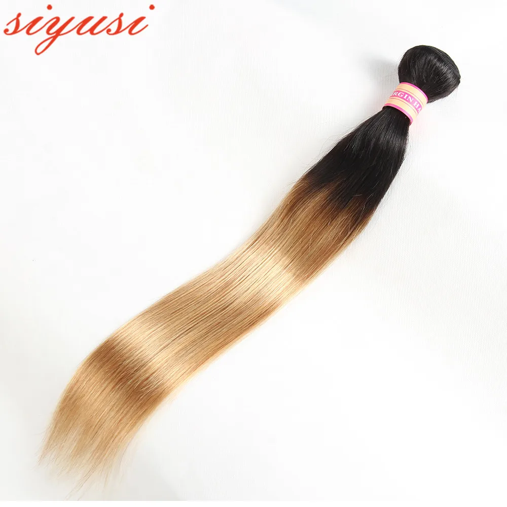 Ombre Brazilian Straight Human Hair Extension Dark Blonde Bundles 1b/4/27 Remy human Hair 10 colors Smooth Human Hair Bundles