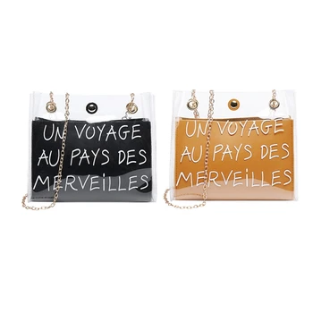 

2Pcs Fashion Small Shoulder Bag Women Etter Small Crossbody Messenger Bucket Bag Sling Bag Jelly Color Chain Mobile Phone Packet
