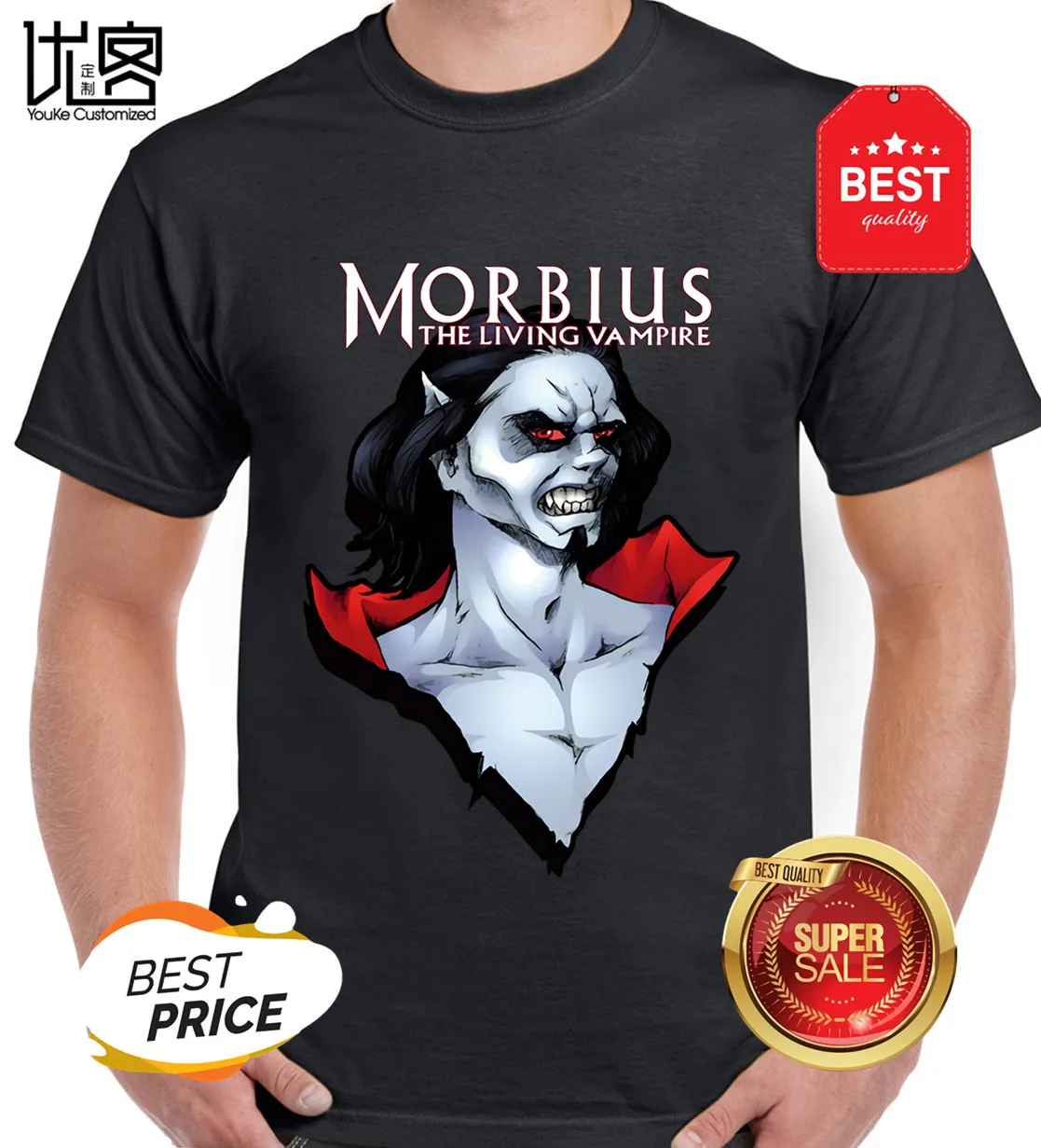 Camiseta Morbius O Vampiro Vivo Blusa Майкл Blusas мужские и женские солнцезащитные очки 100% хлопок с