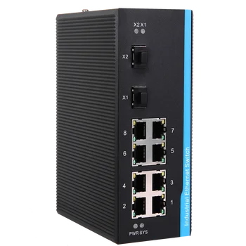 Billige 24V 8 Port 10 Port Din Schiene Mini Outdoor 10 100 100 0M Gigabit Managed Industrielle Ethernet Netzwerk Schalter Fiber Optic Ausrüstung