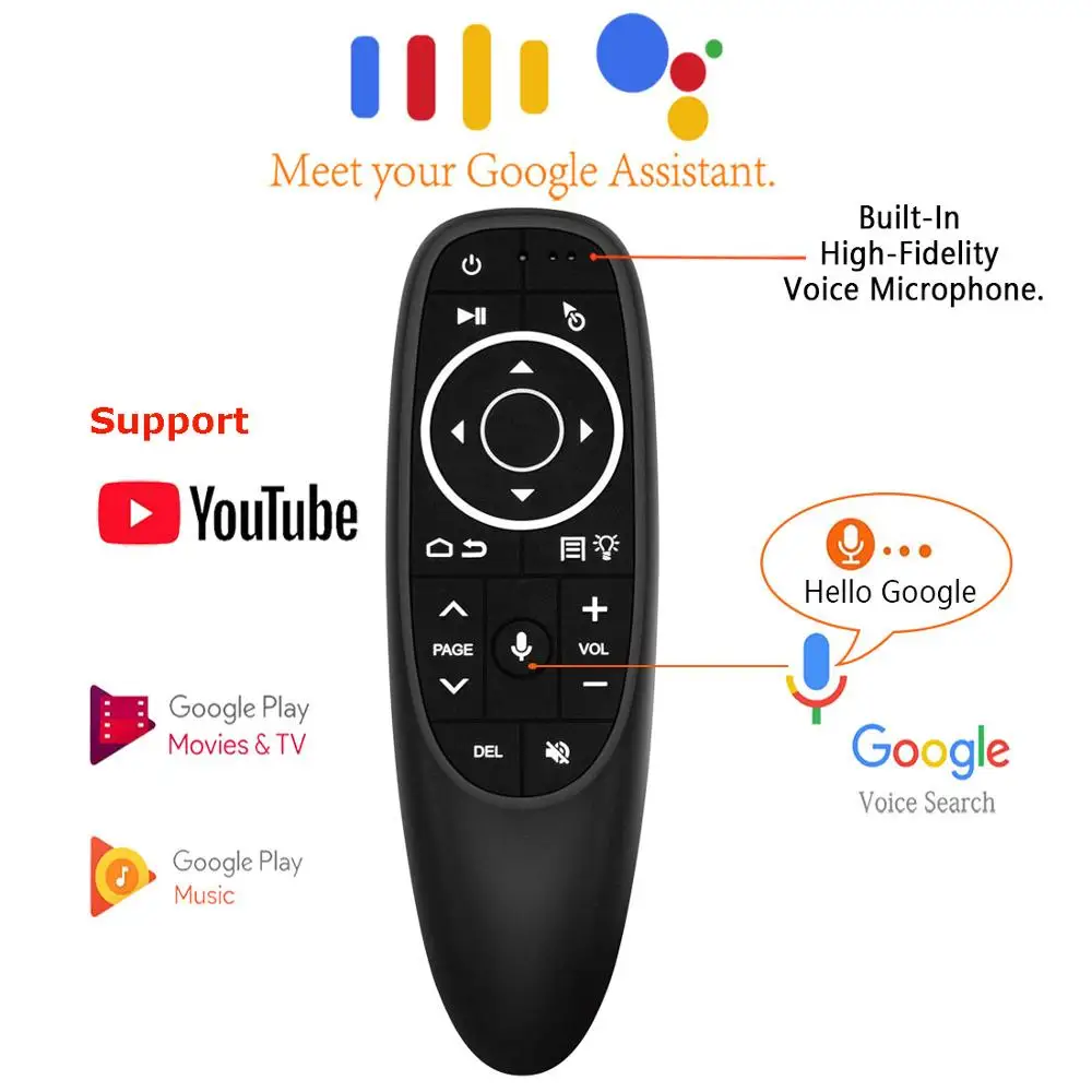 Voice-Control-Air-Mouse Smart Remote Android G10s Pro Gyro-Sensing PC Backlit Mini Wireless