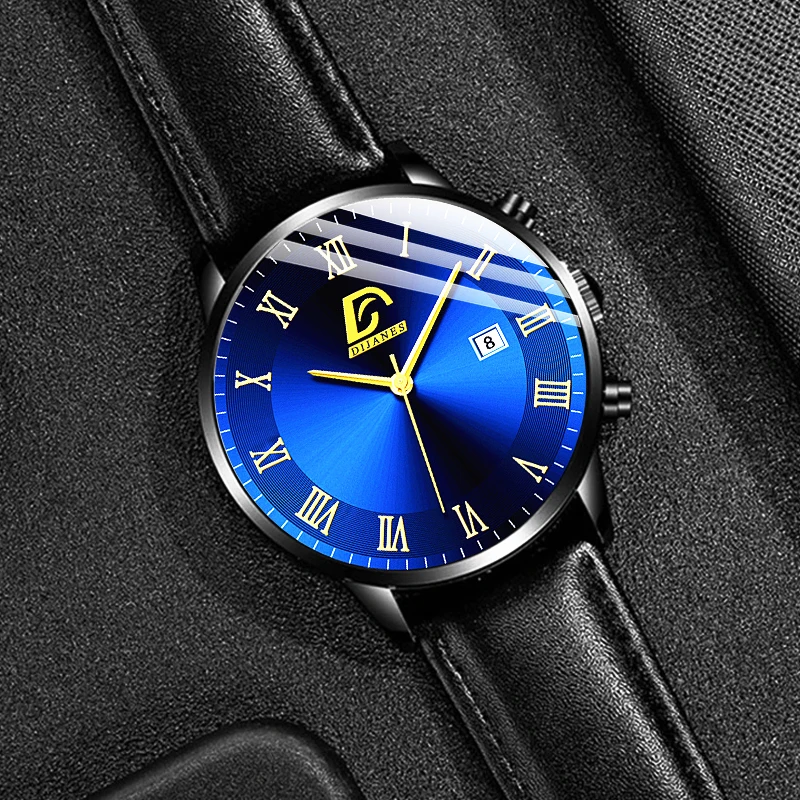 

2021 Fashion Mens Watches Minimalist Men Casual Calendar Watch Simple Man Leather Strap Quartz Wrist Watch Relogio Masculino