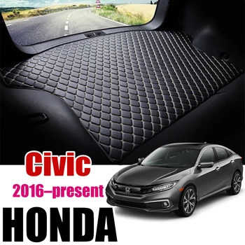 

Leather Car Trunk Mat For Honda Civic 2016–present Trunk Boot Mat Civic Cargo Liner Tray Slip Rear Honda Civic Liner Pad