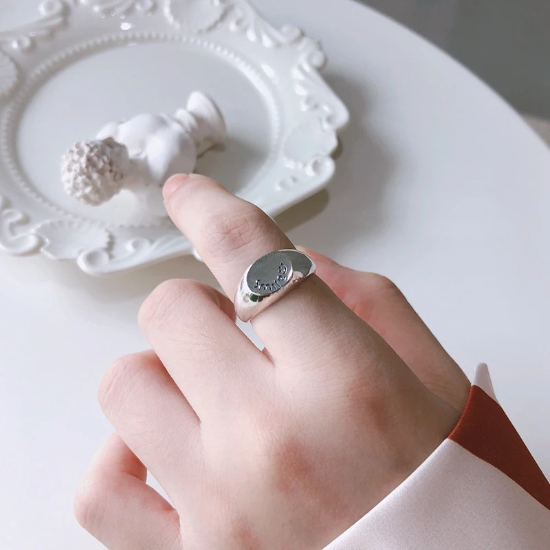 LouLeur, настоящее 925 пробы, серебряные кольца с буквами, минималистичные, повседневные, офисные, вечерние, кольца для женщин, модные, хорошее ювелирное изделие, подарки