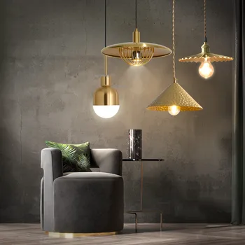 

Nordic LED Pendant Lights Kitchen Hanging Lamps Dining Room Personality Decoration Lighting Light Fixtures Copper Pendant Lamp