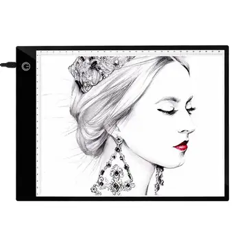 

A4 Digital USB Graphics Tablet LED Drawing Painting Board Acrylic Light Box Dimming Tracing Copy Pad with Scale for Stenciling