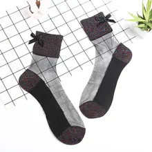 Дышащие женские носки новые ультра-тонкие шелковистые Короткие прозрачные носки до лодыжки с шелковым бантом невидимые женские носки Популярные Meias Hocok