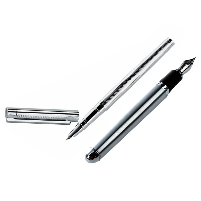 JinHao X750 новая классическая Серебряная перьевая ручка CT и 126 Исполнительный Полный