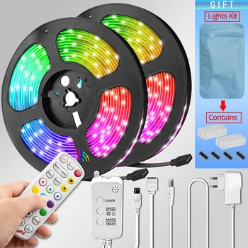 

5050 RGB LED Strip Light Bluetooth Flexible Lamp Tape Ribbon Diode DC12V Bluetooth Smart Phone Control Lights for Home Room TV