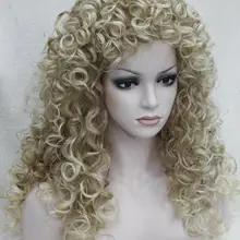 Сексуальный клубничный блонд смешанный блонд наконечник легкие кудри 2" синтетический парик с длинными волосами