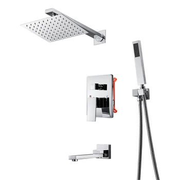 

M Boenn Shower Systems Hot and Cold Rain Shower Set Wall-Mounted Ultra Thin Shower Head Bathroom Faucet Mixer Tap Shower Combo