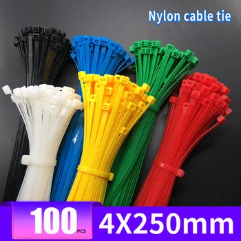 

Colored nylon cable tie 4X250mm solid width 3.6mm length 250mm 100 pcs / pack gardening ties