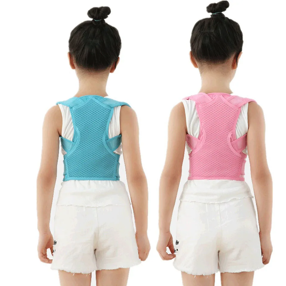 

Children Back Posture Corrector Support Spine Waist Straps Comfortable Shoulder Lumbar Posture Correction Pink Blue Color